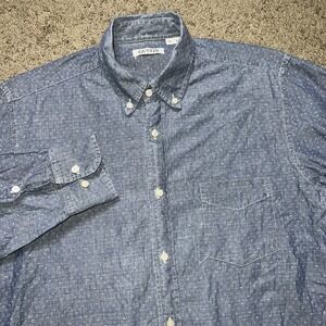 Gustin Patterned Chambray Shirt, Classic Fit Size Large‎